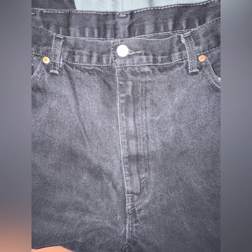 Levis 550 Relaxed Fit Black Denim Jeans Mens 44x30 Faded